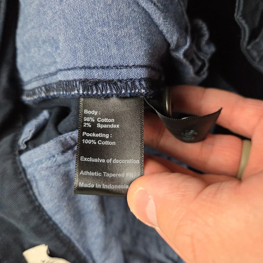 Flint and Tinder Pants Mens‎ 34x30 Blue Athletic Tapered Fit Chino Casual Cotton